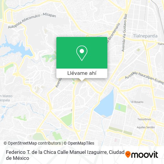 Mapa de Federico T. de la Chica Calle Manuel Izaguirre