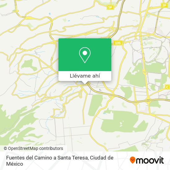 Mapa de Fuentes del Camino a Santa Teresa