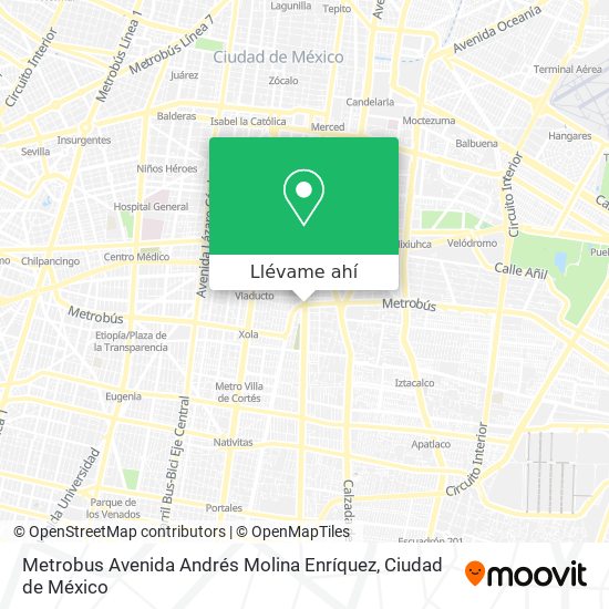 Mapa de Metrobus Avenida Andrés Molina Enríquez
