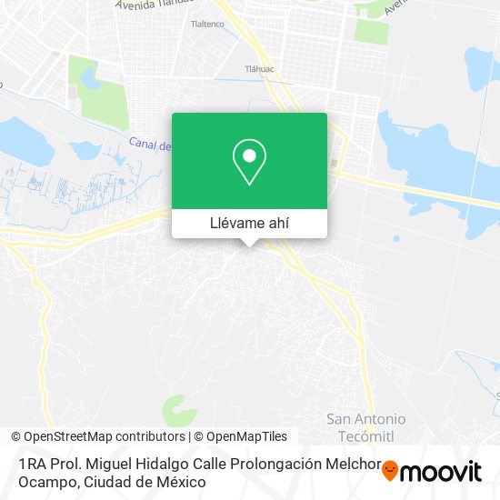 Mapa de 1RA Prol. Miguel Hidalgo Calle Prolongación Melchor Ocampo