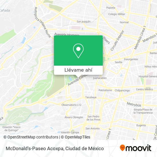 Mapa de McDonald's-Paseo Acoxpa