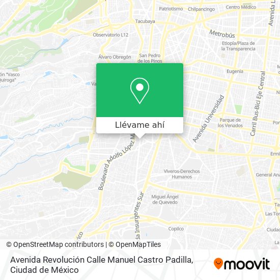Mapa de Avenida Revolución Calle Manuel Castro Padilla