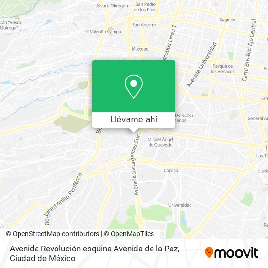 Mapa de Avenida Revolución esquina Avenida de la Paz