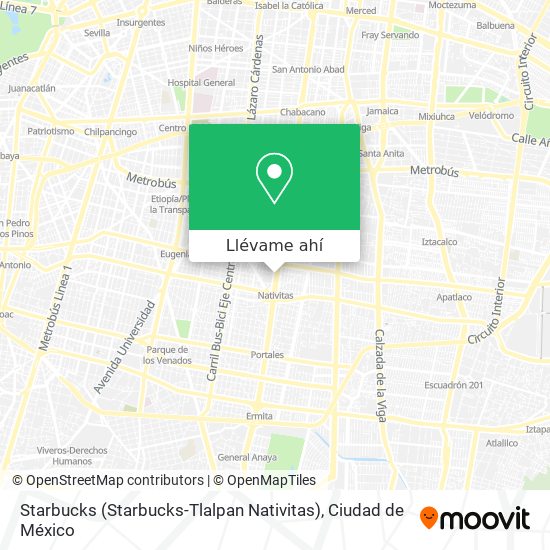 Mapa de Starbucks (Starbucks-Tlalpan Nativitas)