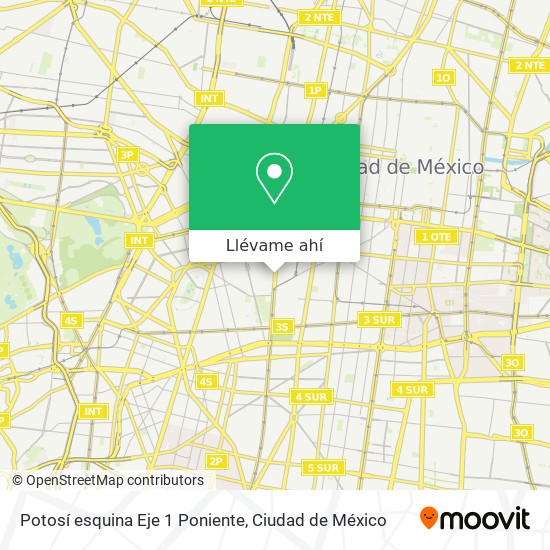 Mapa de Potosí esquina Eje 1 Poniente