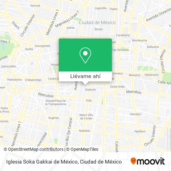 Mapa de Iglesia Soka Gakkai de México