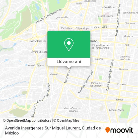 Mapa de Avenida Insurgentes Sur Miguel Laurent
