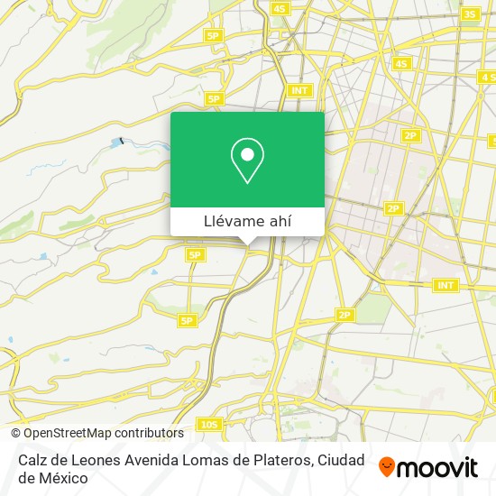Mapa de Calz de Leones Avenida Lomas de Plateros