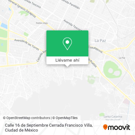 Mapa de Calle 16 de Septiembre Cerrada Francisco Villa