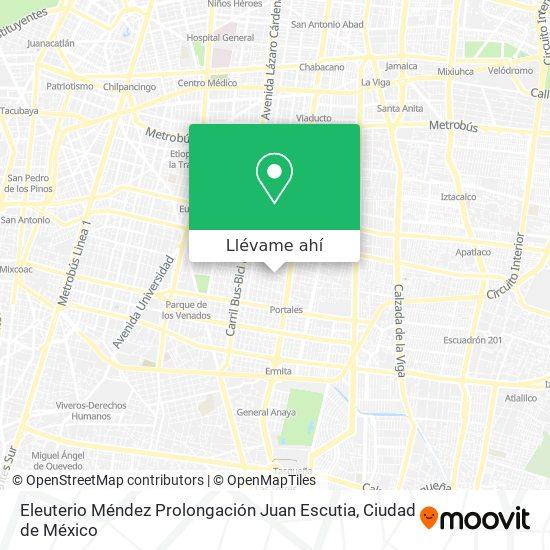 Mapa de Eleuterio Méndez Prolongación Juan Escutia