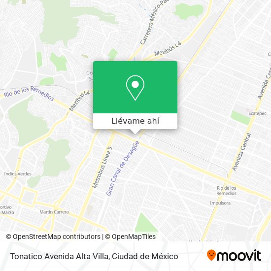 Mapa de Tonatico Avenida Alta Villa