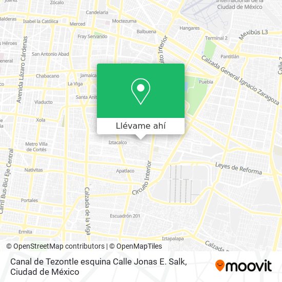 Mapa de Canal de Tezontle esquina Calle Jonas E. Salk