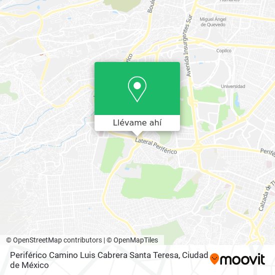 Mapa de Periférico Camino Luis Cabrera Santa Teresa