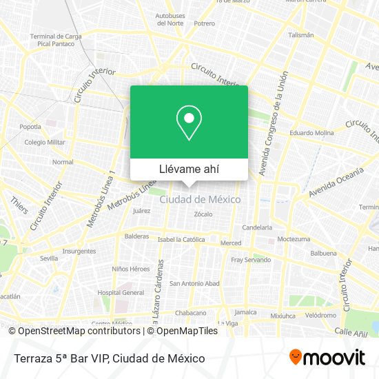 Mapa de Terraza 5ª Bar VIP