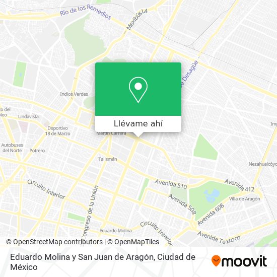 Mapa de Eduardo Molina y San Juan de Aragón