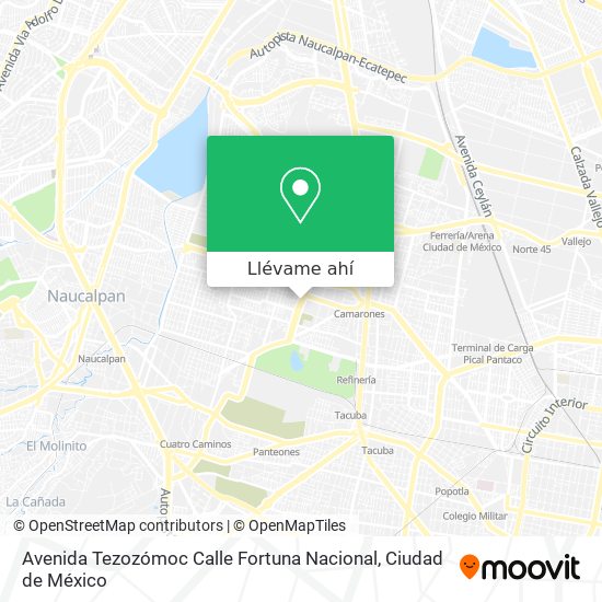 Mapa de Avenida Tezozómoc Calle Fortuna Nacional