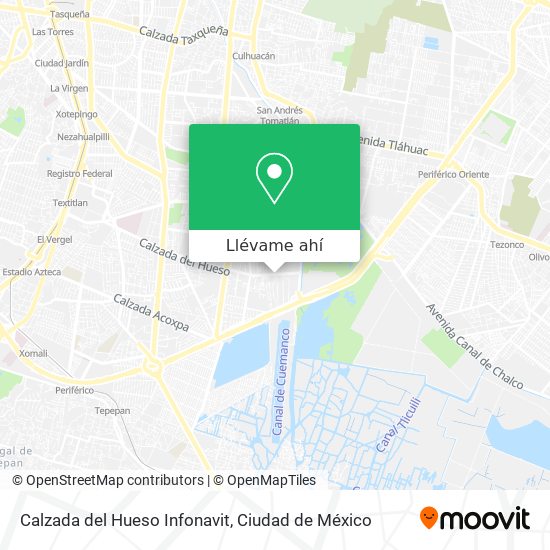 Cómo llegar a Calzada del Hueso Infonavit en Coyoacán en Autobús o Metro?