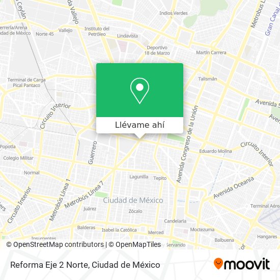 Mapa de Reforma Eje 2 Norte