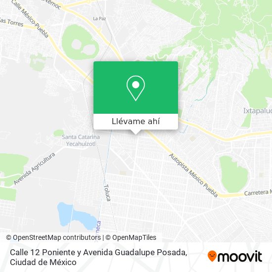 Mapa de Calle 12 Poniente y Avenida Guadalupe Posada