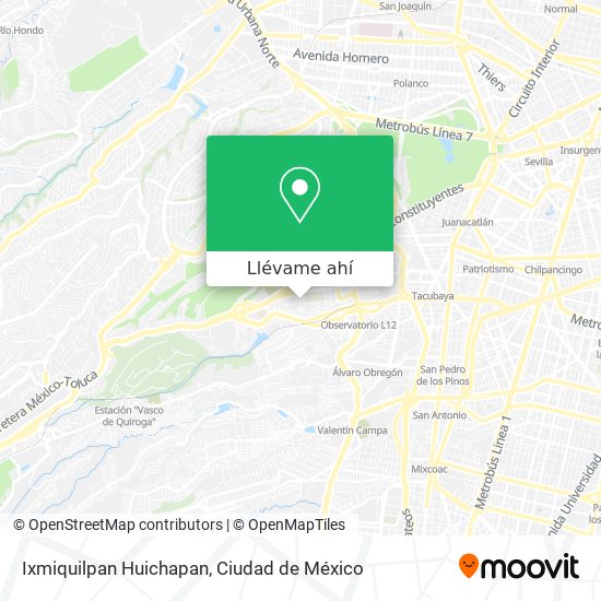 Mapa de Ixmiquilpan Huichapan