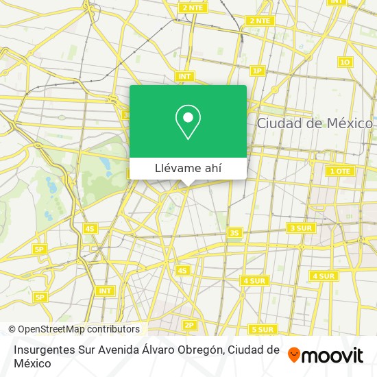 Mapa de Insurgentes Sur Avenida Álvaro Obregón