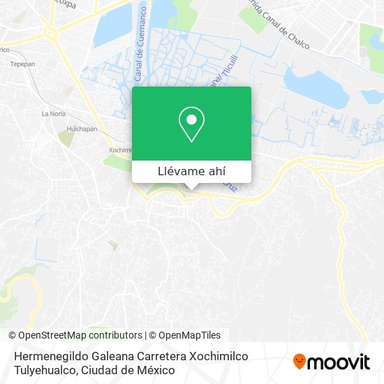 Mapa de Hermenegildo Galeana Carretera Xochimilco Tulyehualco
