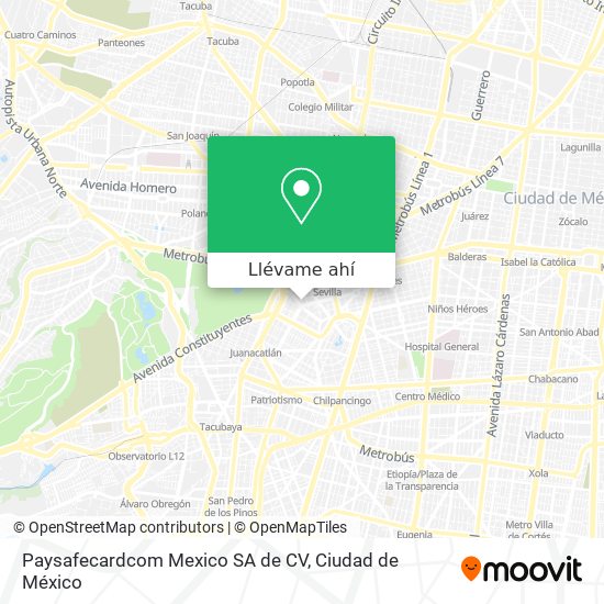 Mapa de Paysafecardcom Mexico SA de CV