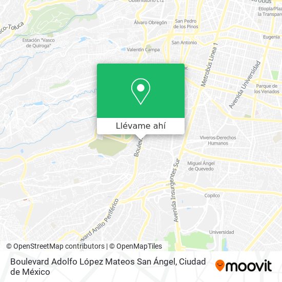 Mapa de Boulevard Adolfo López Mateos San Ángel