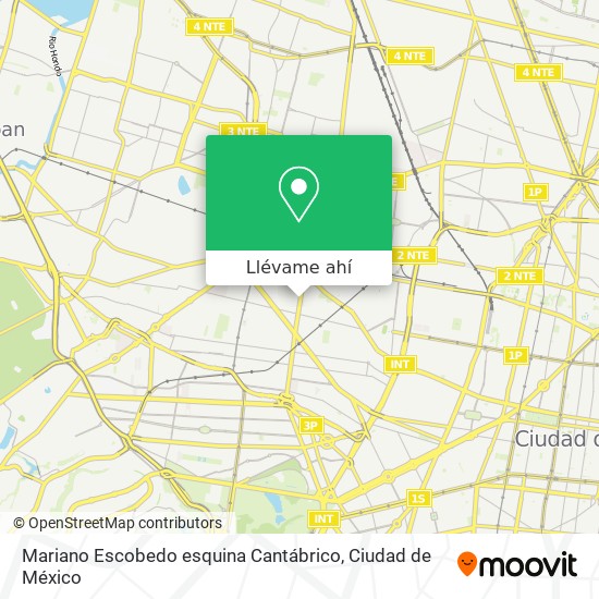 Mapa de Mariano Escobedo esquina Cantábrico