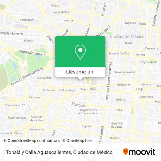 Mapa de Tonalá y Calle Aguascalientes