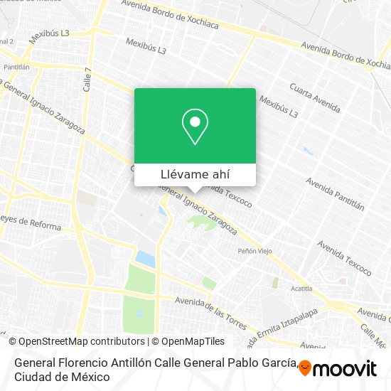 Mapa de General Florencio Antillón Calle General Pablo García