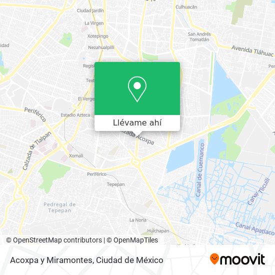 Mapa de Acoxpa y Miramontes