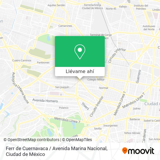 Mapa de Ferr de Cuernavaca / Avenida Marina Nacional