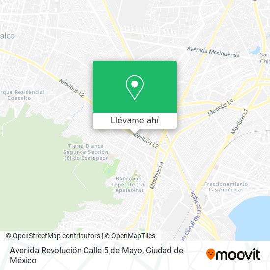 Mapa de Avenida Revolución Calle 5 de Mayo