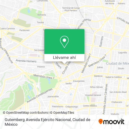 Mapa de Gutemberg Avenida Ejército Nacional