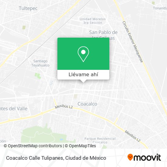 Mapa de Coacalco Calle Tulipanes
