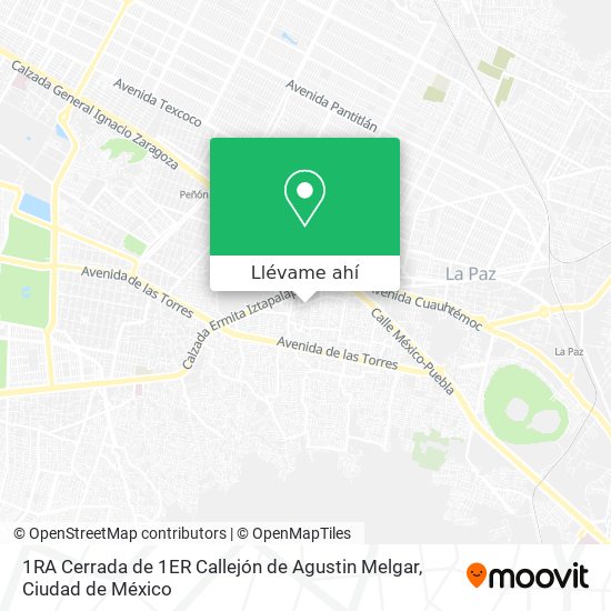 Mapa de 1RA Cerrada de 1ER Callejón de Agustin Melgar