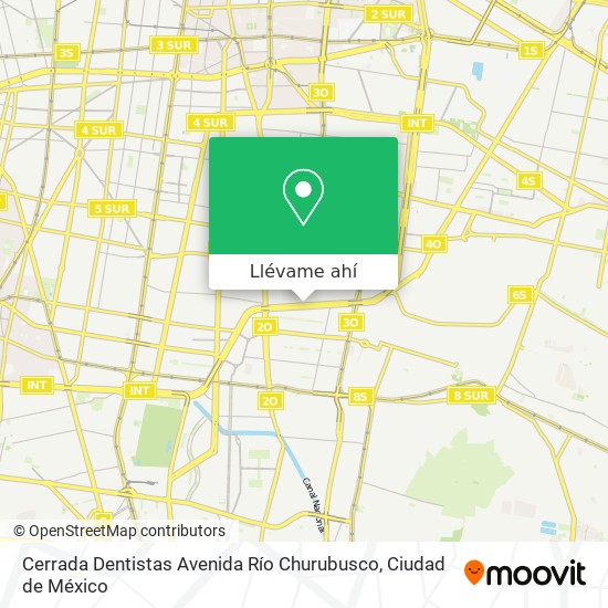 Mapa de Cerrada Dentistas Avenida Río Churubusco