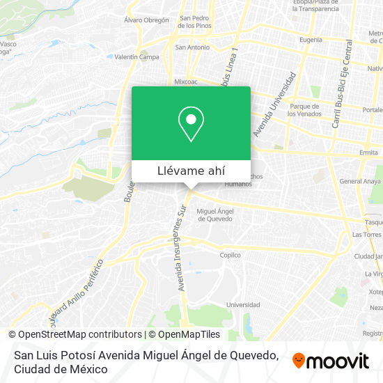 Mapa de San Luis Potosí Avenida Miguel Ángel de Quevedo