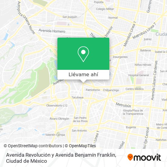 Mapa de Avenida Revolución y Avenida Benjamín Franklin