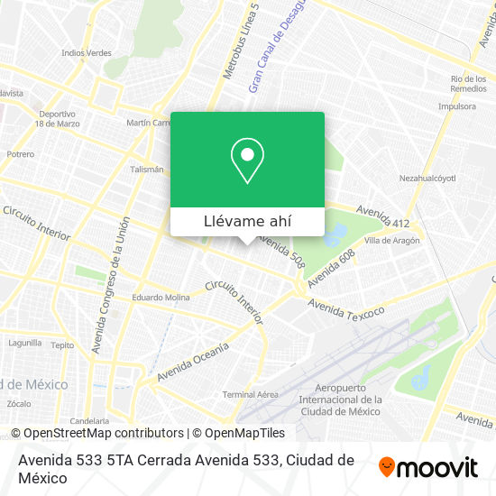 Mapa de Avenida 533 5TA Cerrada Avenida 533