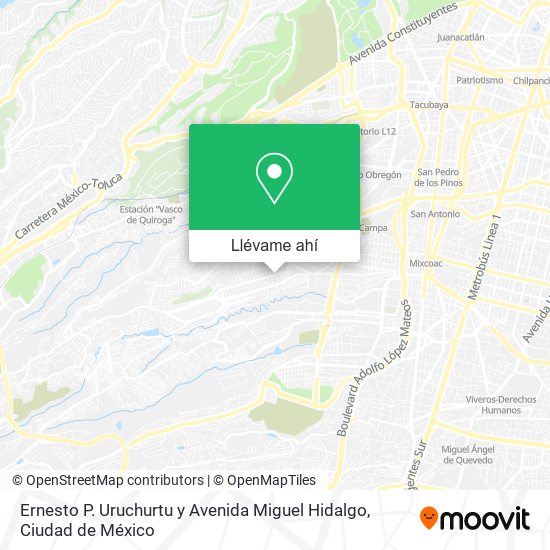 Mapa de Ernesto P. Uruchurtu y Avenida Miguel Hidalgo
