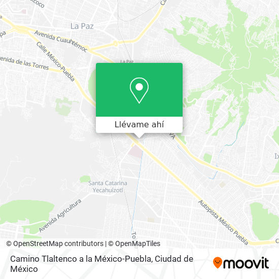 Mapa de Camino Tlaltenco a la México-Puebla