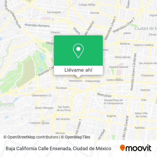 Cómo llegar a Baja California Calle Ensenada en Miguel Hidalgo en Autobús o  Metro?