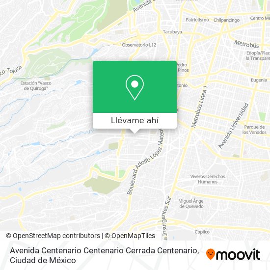 Mapa de Avenida Centenario Centenario Cerrada Centenario