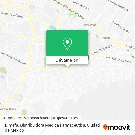 Mapa de Dimefa. Distribuidora Medica Farmacéutica