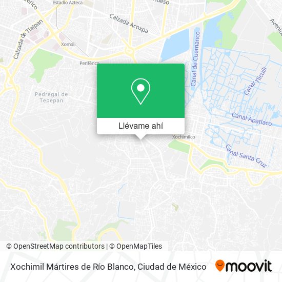 Mapa de Xochimil Mártires de Río Blanco