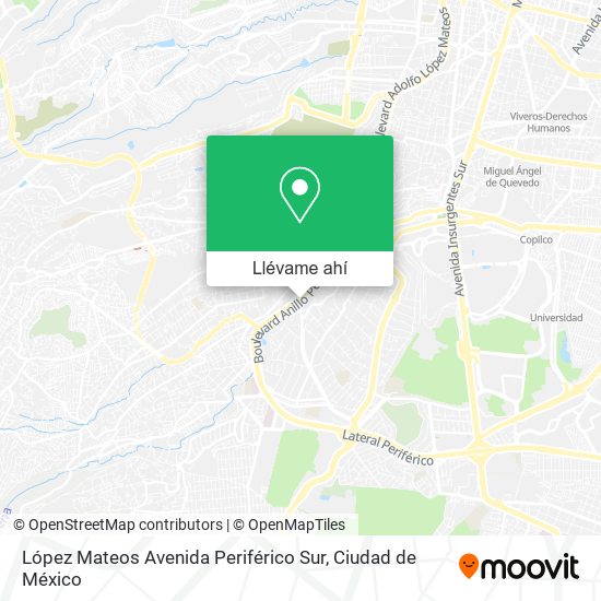 Mapa de López Mateos Avenida Periférico Sur