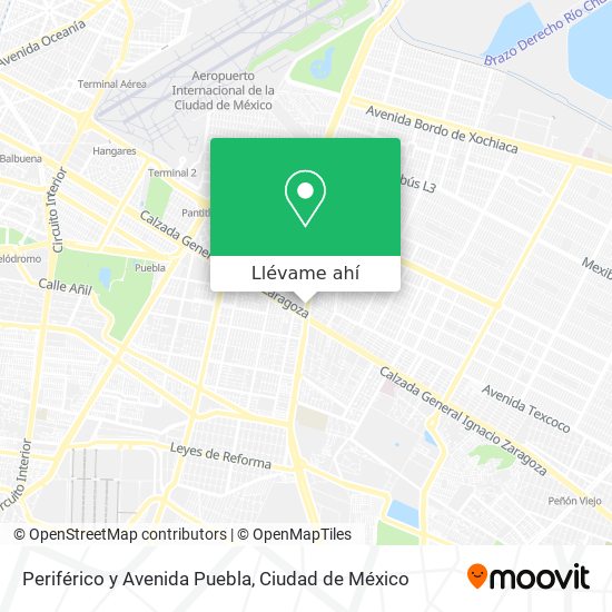 Mapa de Periférico y Avenida Puebla