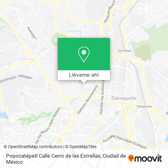 Mapa de Popocatépetl Calle Cerro de las Estrellas